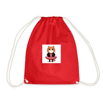 chat toutou - Sac de sport léger - rouge - Devant