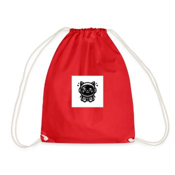 chat astronaut - Sac de sport léger - rouge - Devant
