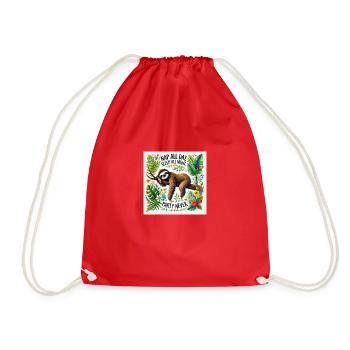 Nap All day sleep all night party never - Drawstring Bag - red - Front
