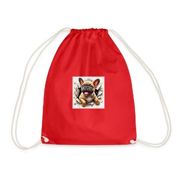 Frenchie doesn't just break hearts - Drawstring Bag - red - Front