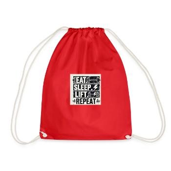 EAT SLEEP LIFT REPEAT - Turnbeutel - Rot - Vorne