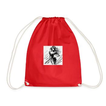 Croquis mode défilé omikly pop femme robe noire - Sac de sport léger - rouge - Devant