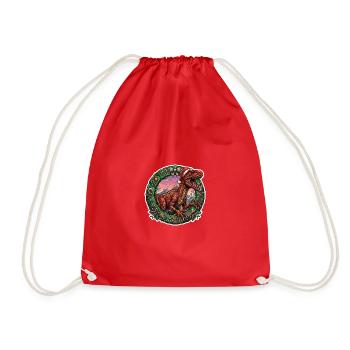 Couronne de Noël de Rapace - Festive de Dino - Sac de sport léger - rouge - Devant