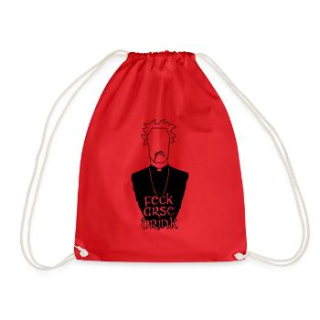 Fr. Jack Hackett - Drawstring Bag - red - Front