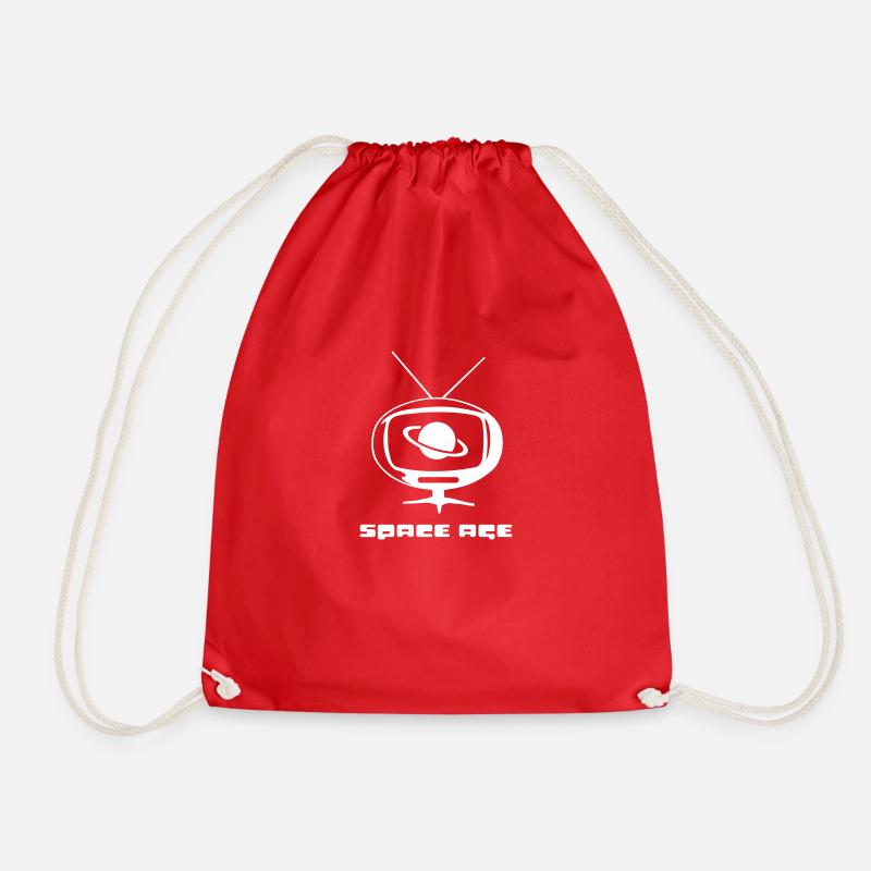 space age TV - Drawstring Bag - red