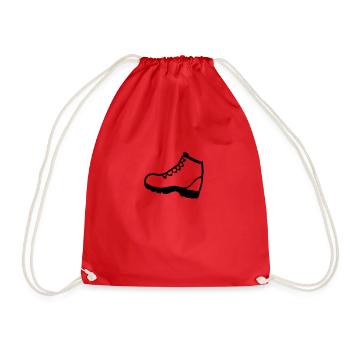 Hiking boots - Drawstring Bag - red - Front