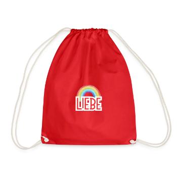 LOVE + RAINBOW - Drawstring Bag - red - Front
