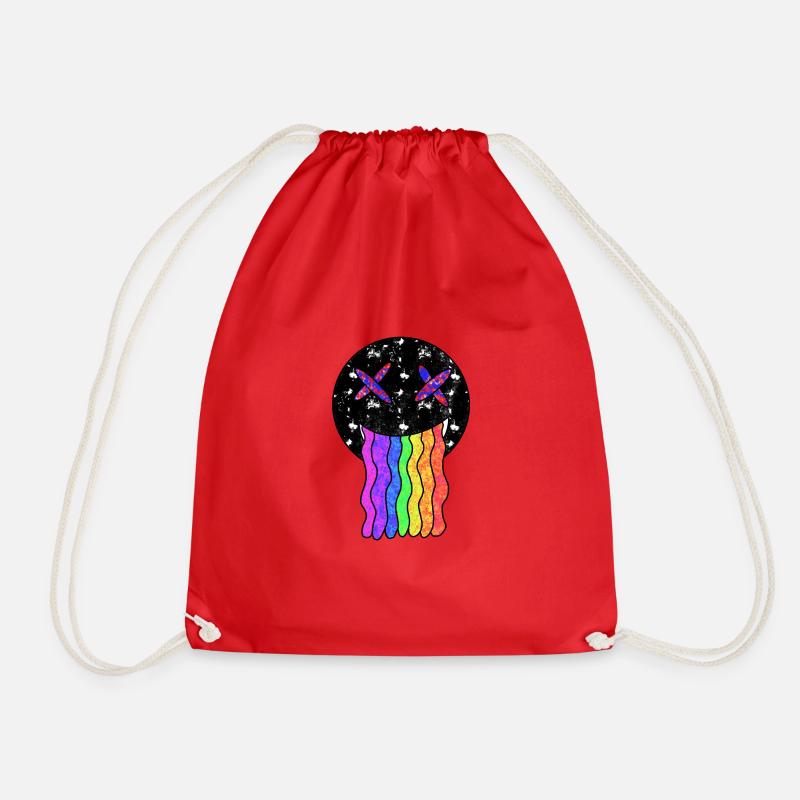Rainbow Splash - Drawstring Bag - red
