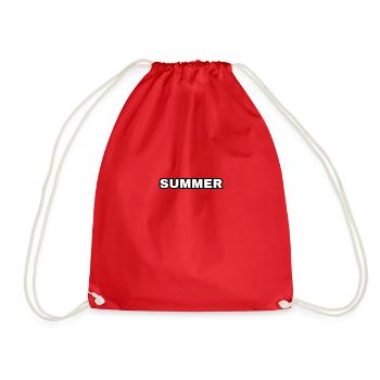 Summer T-shirt mit Schriftzug, Klassisch und nice! - Turnbeutel - Rot - Vorne