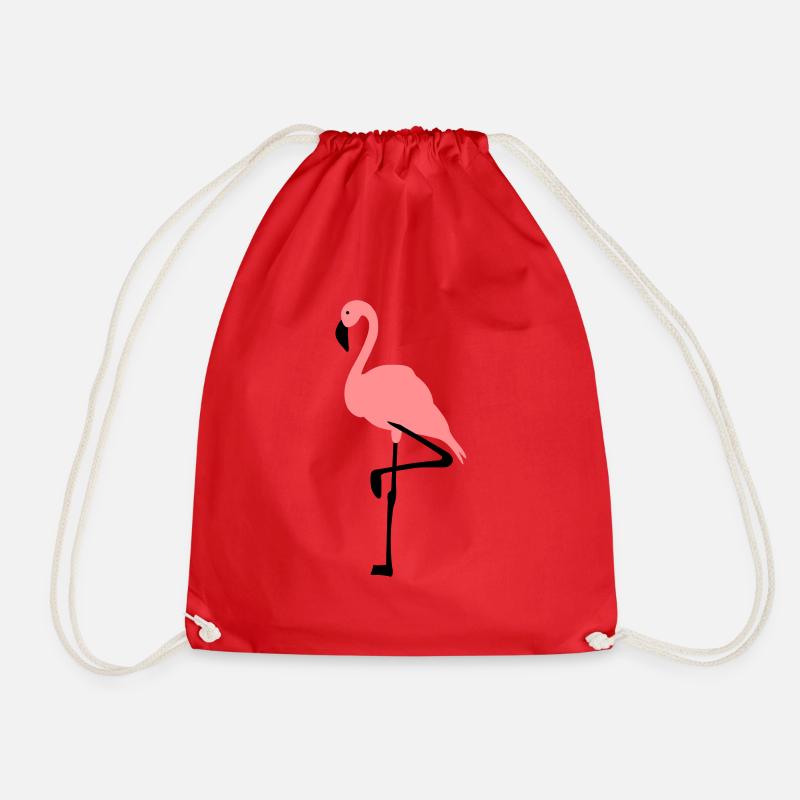 flamingo - Drawstring Bag - red