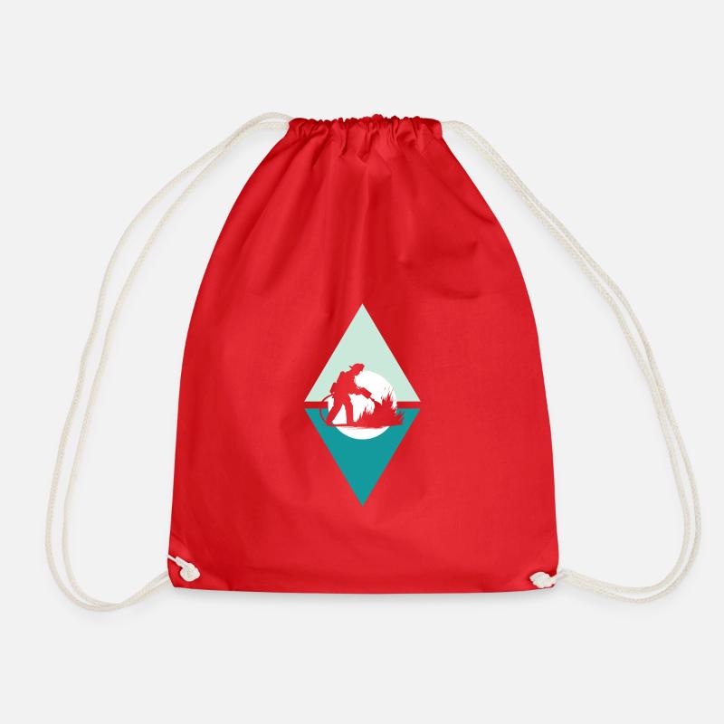 Fire brigade emergency call blue light - Drawstring Bag - red
