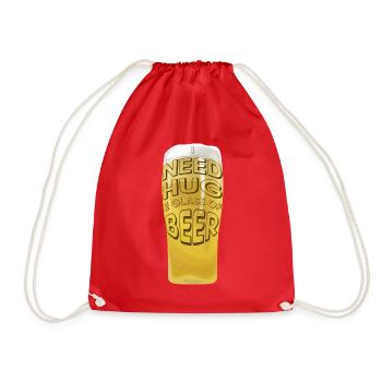 J’AI BESOIN D’UN CÂLIN E VERRE DE BIÈRE - Sac de sport léger - rouge - Devant