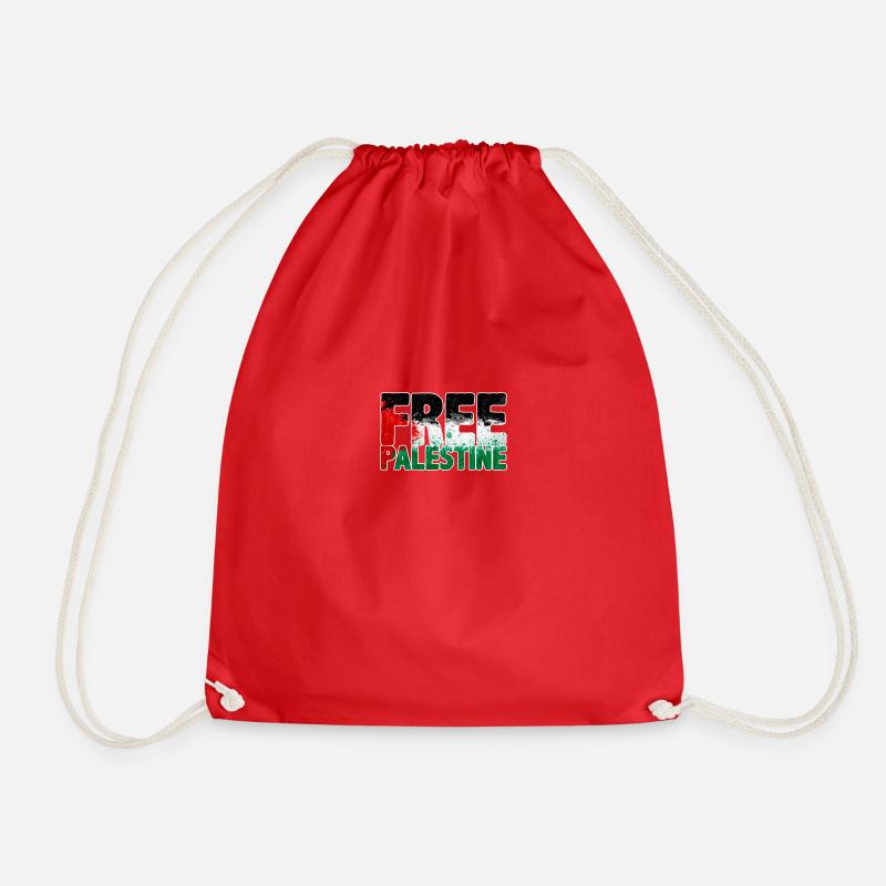 Free Palestine - Drawstring Bag - red