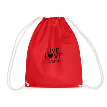LIVE love Dance, Dancer Dancing - Drawstring Bag - red - Front