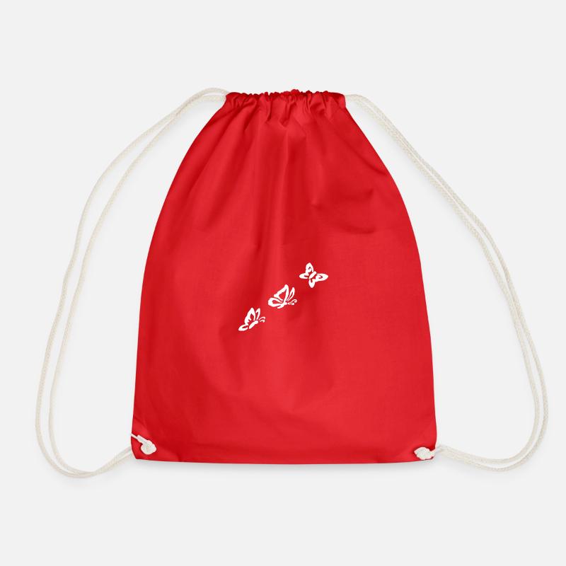 Butterfly Spring Attitude to Life - Drawstring Bag - red