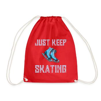 Skate Graphic Figure Skating Gifts - Drawstring Bag - red - Front