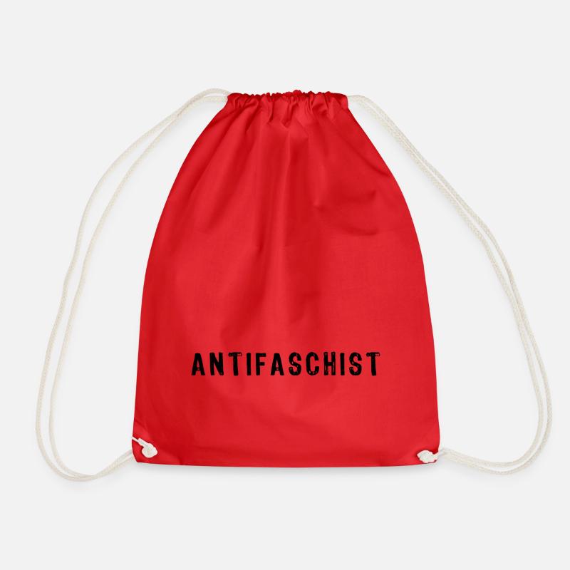 ANTIFA ANTIFASCIST - Drawstring Bag - red