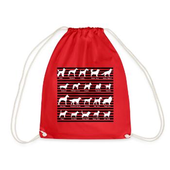 Dog breed names - Drawstring Bag - red - Front