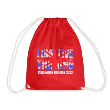 Britischer König Krönung Charles England Flagge - Turnbeutel - Rot - Vorne
