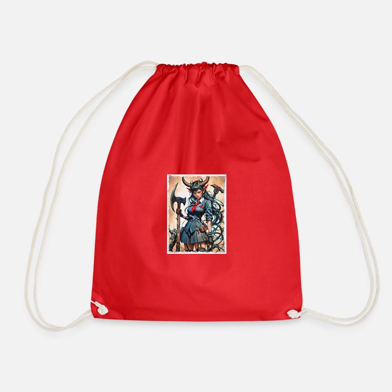 Here comes Trouble - Drawstring Bag - red