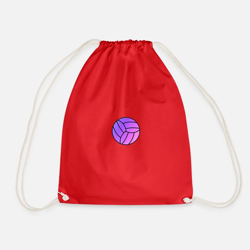 Rainbow Volleyball - Drawstring Bag - red