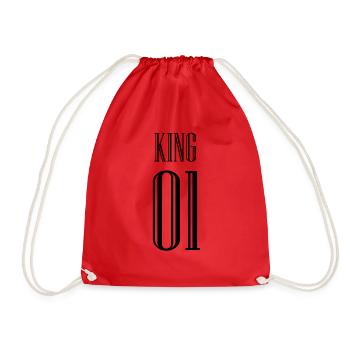 KING QUEEN Partner Shirt - Turnbeutel - Rot - Vorne