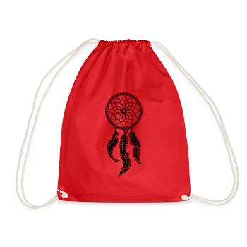 Dreamcatcher, Native Indians, dream catcher, - Drawstring Bag - red - Front
