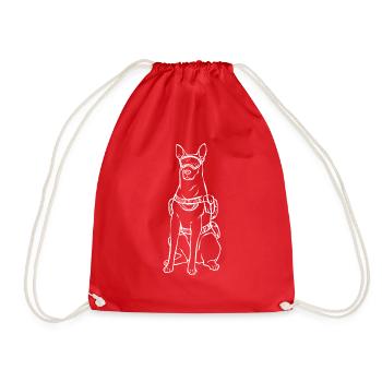 Malinois Belgian Shepherd Mechelaar Dog - Drawstring Bag - red - Front