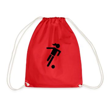 Women soccer - Drawstring Bag - red - Front