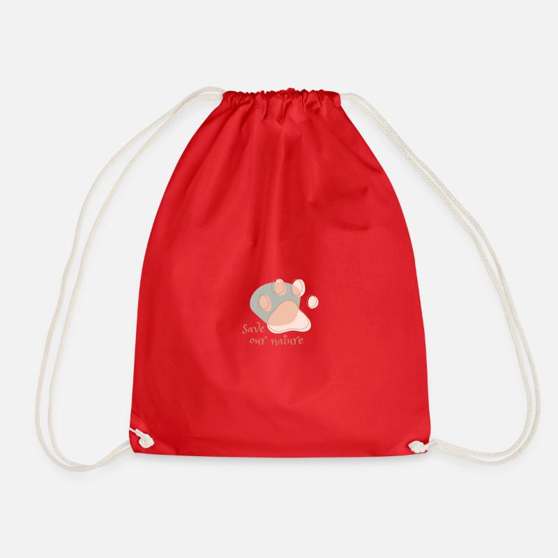 Save our nature - Drawstring Bag - red