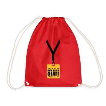 anhaenger ausweis staff member crew mitglied mitar - Turnbeutel - Rot - Vorne