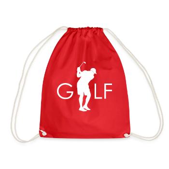 Motiv Golf dein Sport - Turnbeutel - Rot - Vorne
