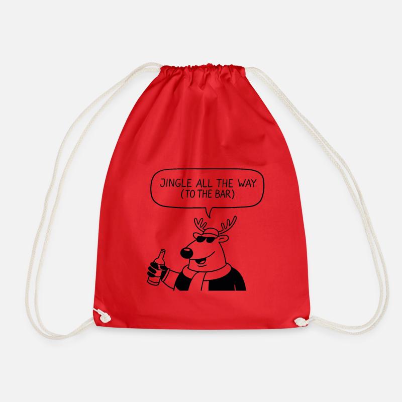 Jingle all the way (to the bar) - Drawstring Bag - red