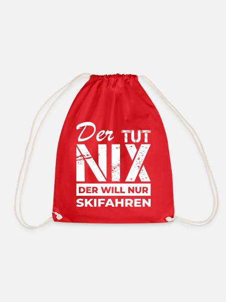 Skifahren - Skifahrer - Turnbeutel - Rot