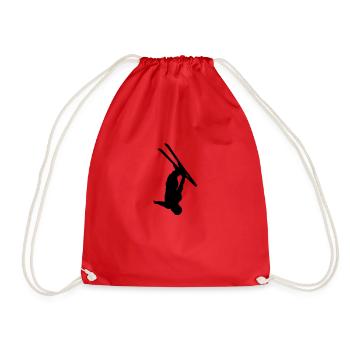 freefall skier / skiing - Drawstring Bag - red - Front