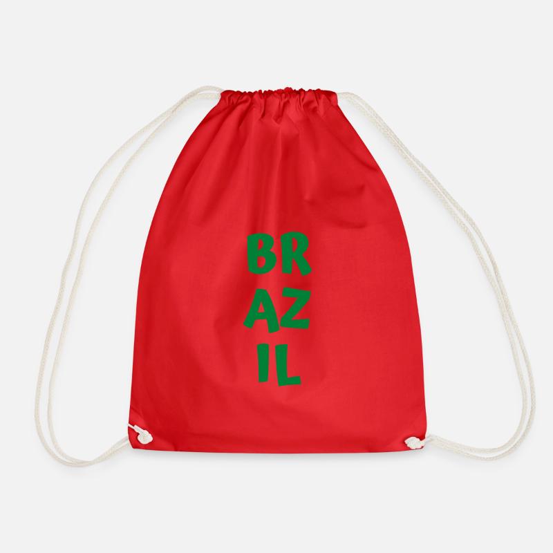 Brazil - Drawstring Bag - red