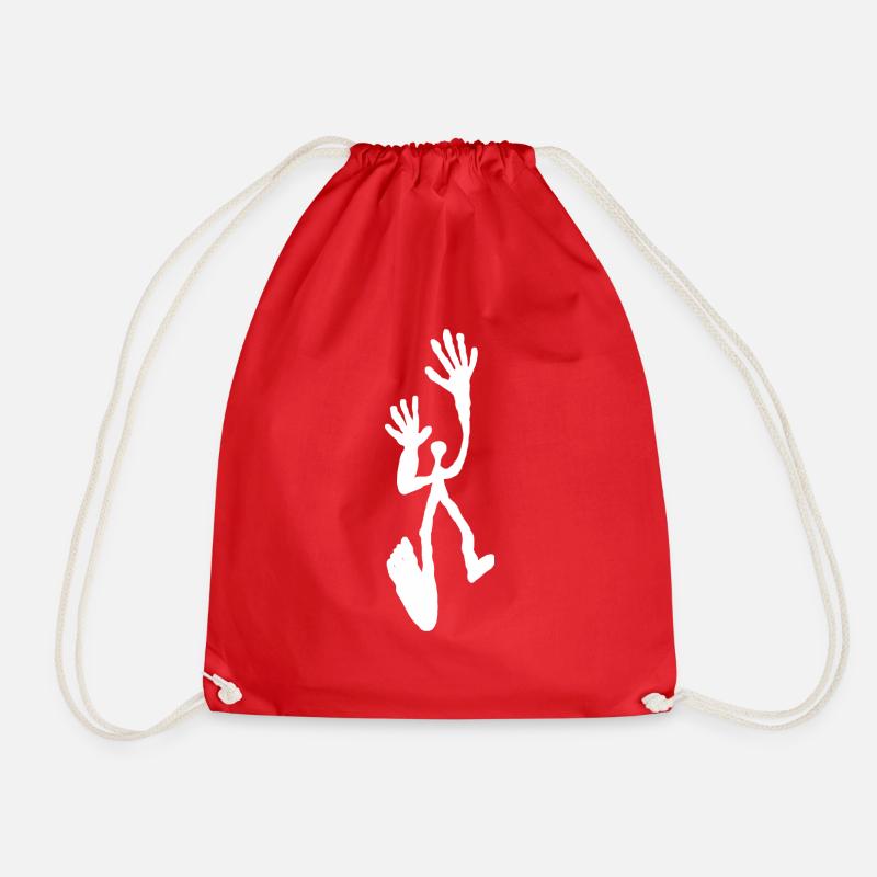 white long deformity - Drawstring Bag - red