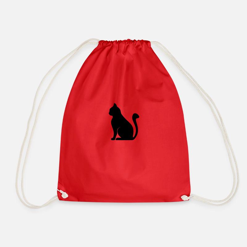 silhouette de chat - Sac de sport léger - rouge