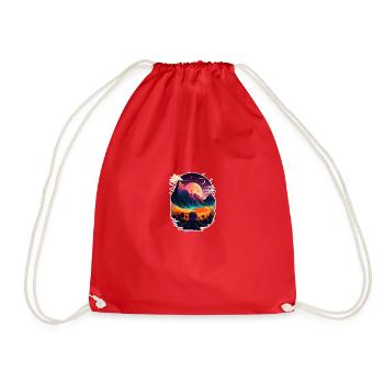 Cyber mountains - Drawstring Bag - red - Front