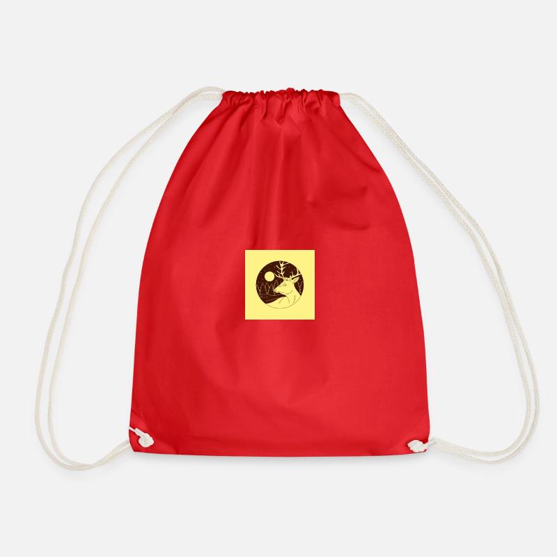 Tea Label Design - Drawstring Bag - red