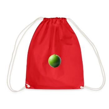 Frische Limette – Minimalistische Natur - Turnbeutel - Rot - Vorne