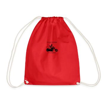 Motorcycle saying skull - Drawstring Bag - red - Front