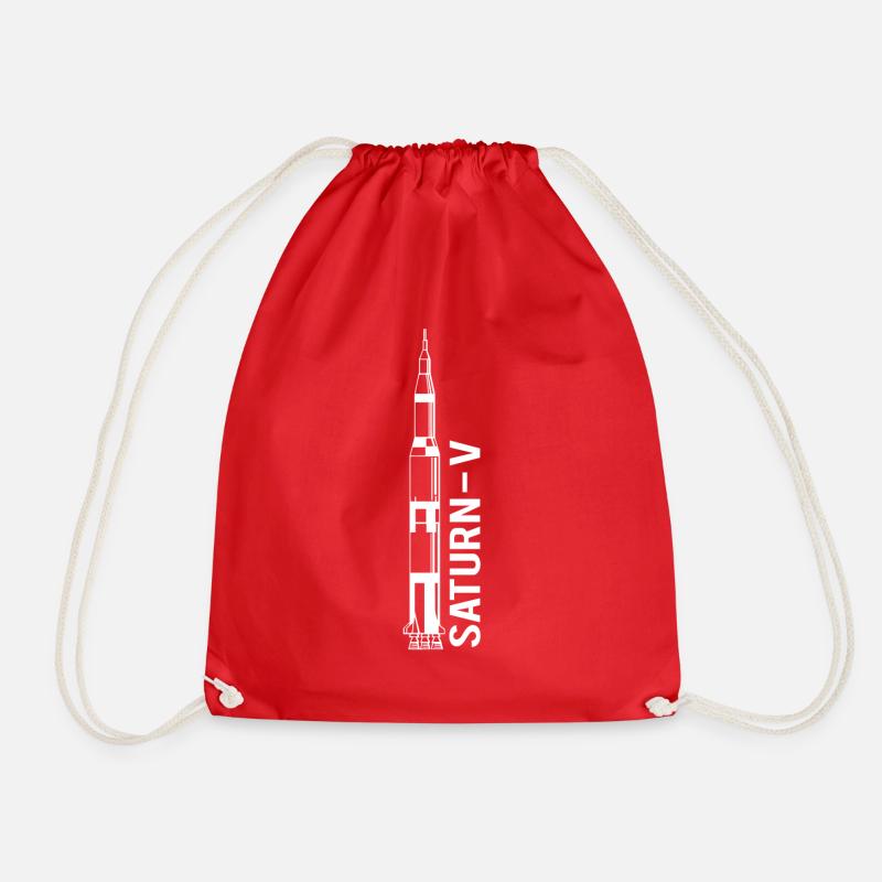 Saturn V - Nasa - Apollo - Drawstring Bag - red