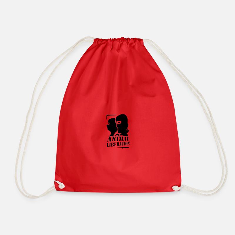 Animal Liberation Front - Drawstring Bag - red