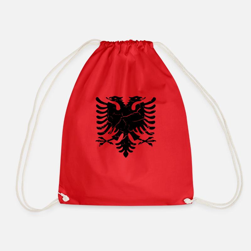 Shiqiponja | Albania, Albanian eagle - Drawstring Bag - red
