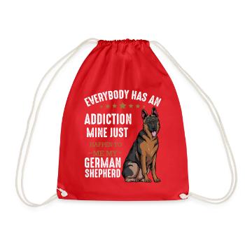 Meine Sucht: Deutscher Schäferhund - Turnbeutel - Rot - Vorne