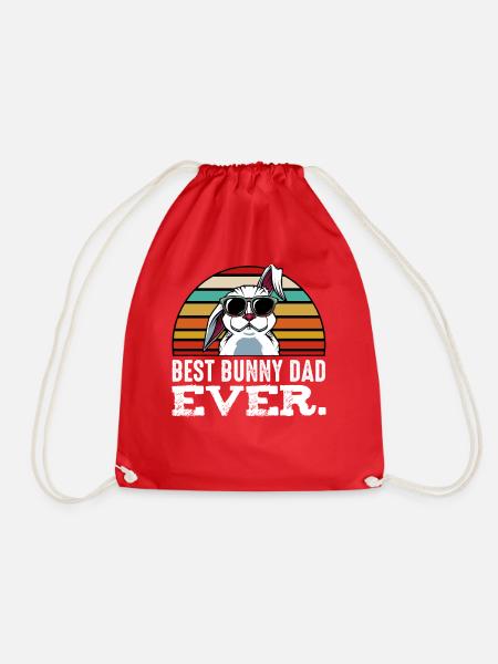Best Bunny Dad Ever Retro - Turnbeutel - Rot