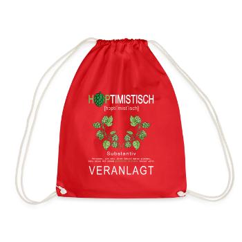 Hoptimistisch Optimistisch Positiv Hopfen Genetik - Turnbeutel - Rot - Vorne