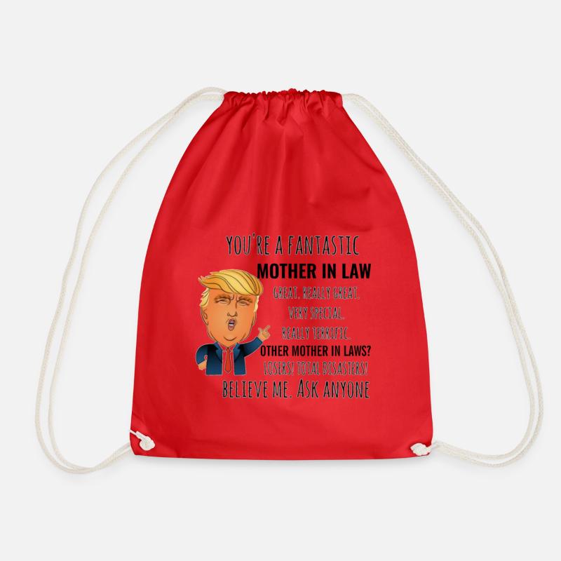 Mother in law Best Gift - Drawstring Bag - red
