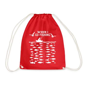 Quand je pêche - Sac de sport léger - rouge - Devant